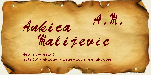 Ankica Malijević vizit kartica